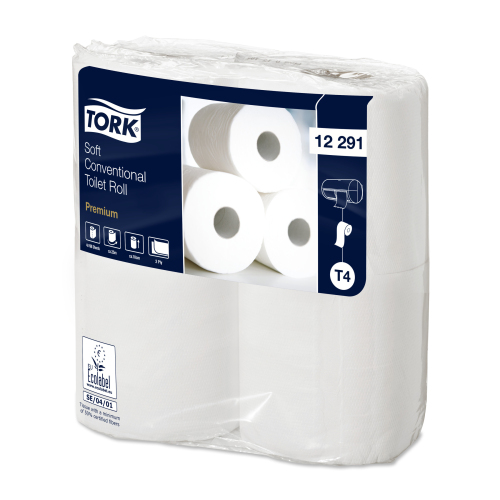 Tork Premium Toiletpapier Traditioneel Zacht rol (T4 EU ECO) product foto Front View L