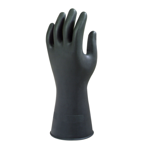 Werkhandschoen rubber, niet gepoederd, maat L, zwart product foto Front View L