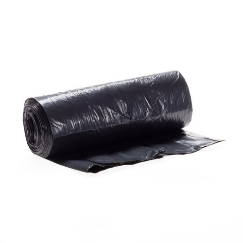 Plastic zak HDPE 48 x 50 cm, 15µ, zwart, 16 l product foto Front View L