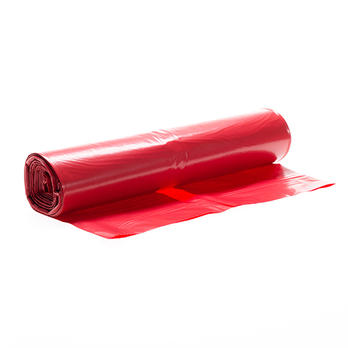 Plastic zak HDPE 58 x 100 cm, 25µ, rood, 70 l product foto Front View L