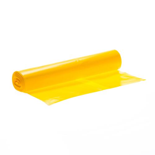Plastic zak HDPE 58 x 100 cm, 20µ, geel, 70 l product foto Front View L