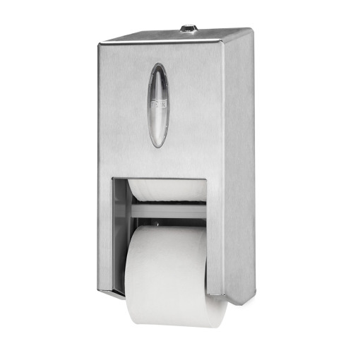 Tork Dispenser Toiletpapier Twin Hulsloos Mid-size Rol RVS (T7) product foto Front View L