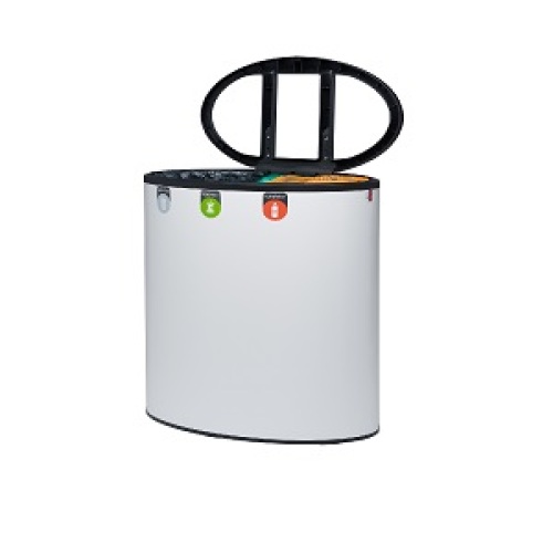 Binc duurzame afvalbak open deksel, 60 l, wit product foto Image3 L