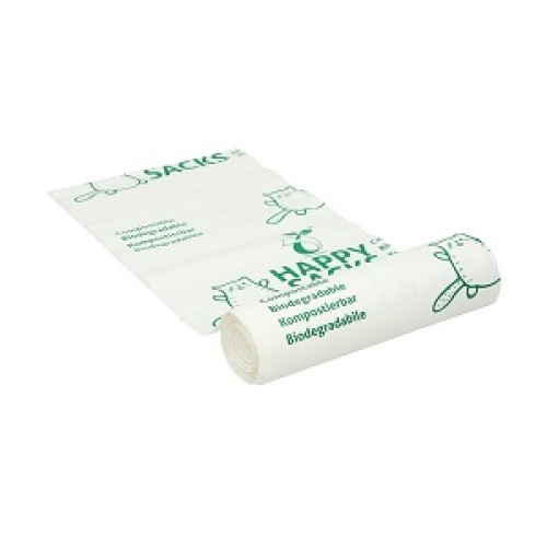 Biologisch afbreekbare afvalzak 70 x 110 cm, 18μ, wit, 120 l product foto Front View L