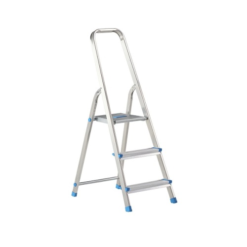 Aluminium stepladder 3 treden inclusief plateau product foto Front View L