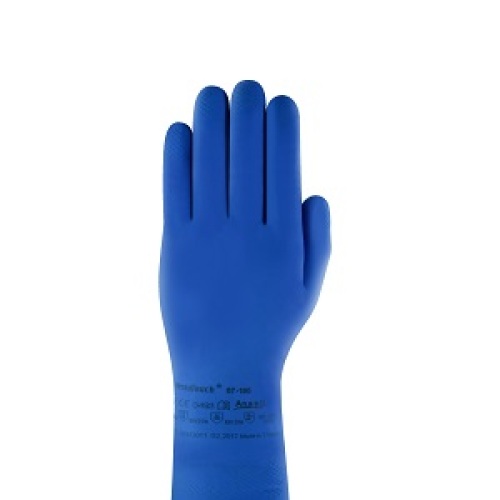 Huishoudhandschoen latex, maat M, blauw - 12 paar product foto