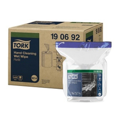 Tork Hand Cleaning Wetwipes W14 refill product foto Front View L