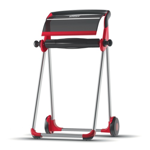 Tork Vloerstandaard Dispenser voor poetspapier, rood/rook (W1) product foto Front View L