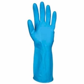 Handschoen rubber, niet gepoederd, maat L, blauw product foto