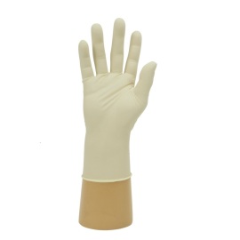 Wegwerphandschoen latex, niet gepoederd, maat M, wit, doos à 100 stuks product foto