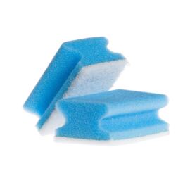 Schuurspons blauw/wit met handgreep product foto