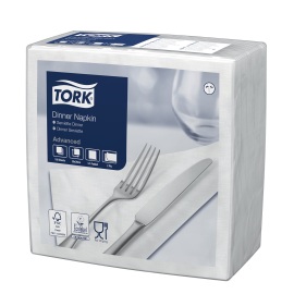 Tork Dinner Napkins, 2-laags, 39 x 39 cm, 1/4 vouw product foto