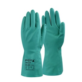 Huishoudhandschoen nitril, anti-allergie, maat M, groen product foto