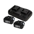 Set 2x batterij 18V/5,0Ah en 1x dubbele lader Portavac BeFree product foto